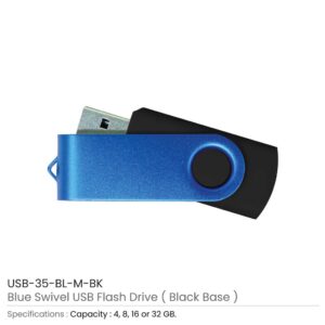 Matt Blue Swivel USB Flash Drives - Image 15