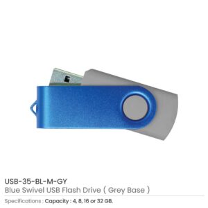 Matt Blue Swivel USB Flash Drives - Image 13