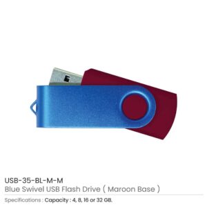 Matt Blue Swivel USB Flash Drives - Image 12