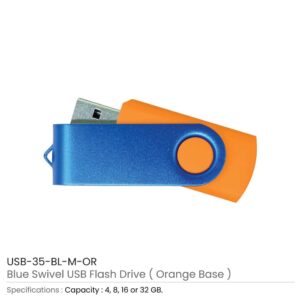 Matt Blue Swivel USB Flash Drives - Image 10