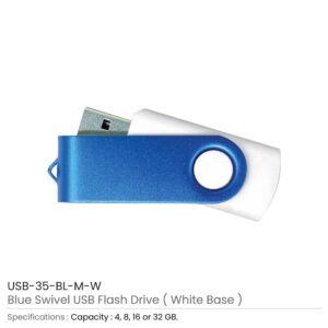 Matt Blue Swivel USB Flash Drives - Image 5