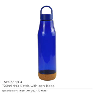 rPET Bottles with Cork Base, Twist-off Lid, Handle 720ml - Image 10