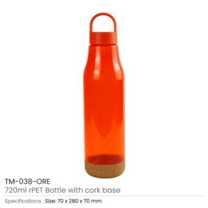 rPET Bottles with Cork Base, Twist-off Lid, Handle 720ml - Image 6