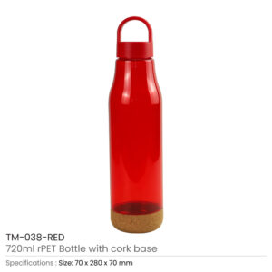 rPET Bottles with Cork Base, Twist-off Lid, Handle 720ml - Image 7