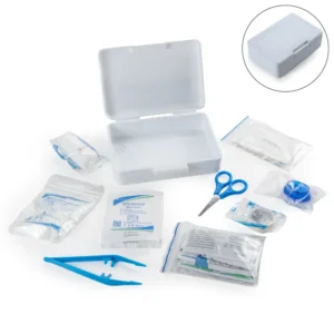 First Aid Kit Set, 16 Essential Items in White Box - Image 1