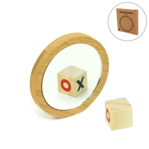 Bamboo Pocket Mirrors in Round-shaped, Lightweight & Portable - Image 1
