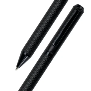 Black Metal Pens with Diamond Textured Design Barrel - Image 4