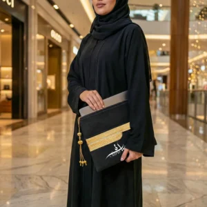 Laptop Sleeve Zipper Pouch with Tassel and Arabic Bisht Design Embroidery - Image 2