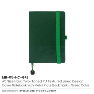 Hard Cover PU Notebooks in A5 Size with Metal Plate Bookmark - Image 10