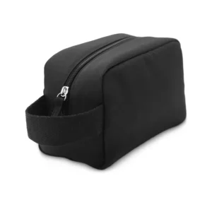 Multipurpose Utility Pouch in Black Polyester Fabric with Zipper and Webbing Handle - Image 1