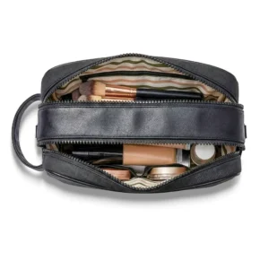 Twill Fabric Utility Pouch with PU Handle and 2 Main Zipper Compartments - Image 8