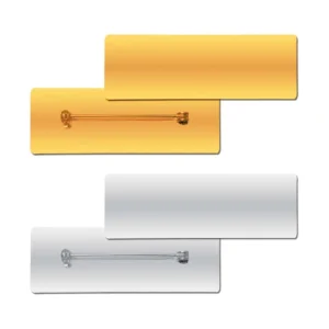 Shiny Gold and Silver Plated Metal Name Badges