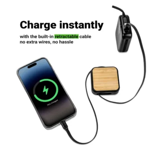 Retractable Charging Cable Set with Bamboo Top – 60W Fast Charging - Image 5