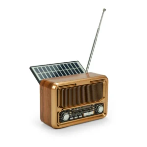 Vintage Design Bluetooth Speaker with Radio and Solar Panel - Image 6