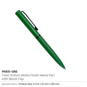 Metal Pens Twist Action Matte Finish and Black Clip - Image 10
