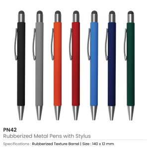 Rubberized Stylus Metal Pens - Image 3