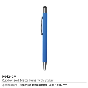 Rubberized Stylus Metal Pens - Image 5