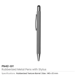 Rubberized Stylus Metal Pens - Image 6
