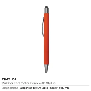 Rubberized Stylus Metal Pens - Image 7